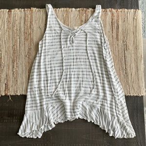 Lucky Brand Gray/White Tank with Tie Sz. M